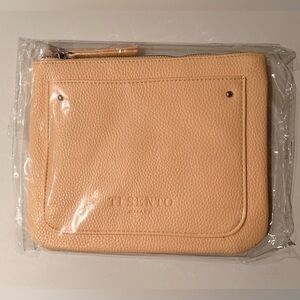 NWT TI SENTO MILANO Cream Pouch, With Rose Gold Color Ti Sento Charm